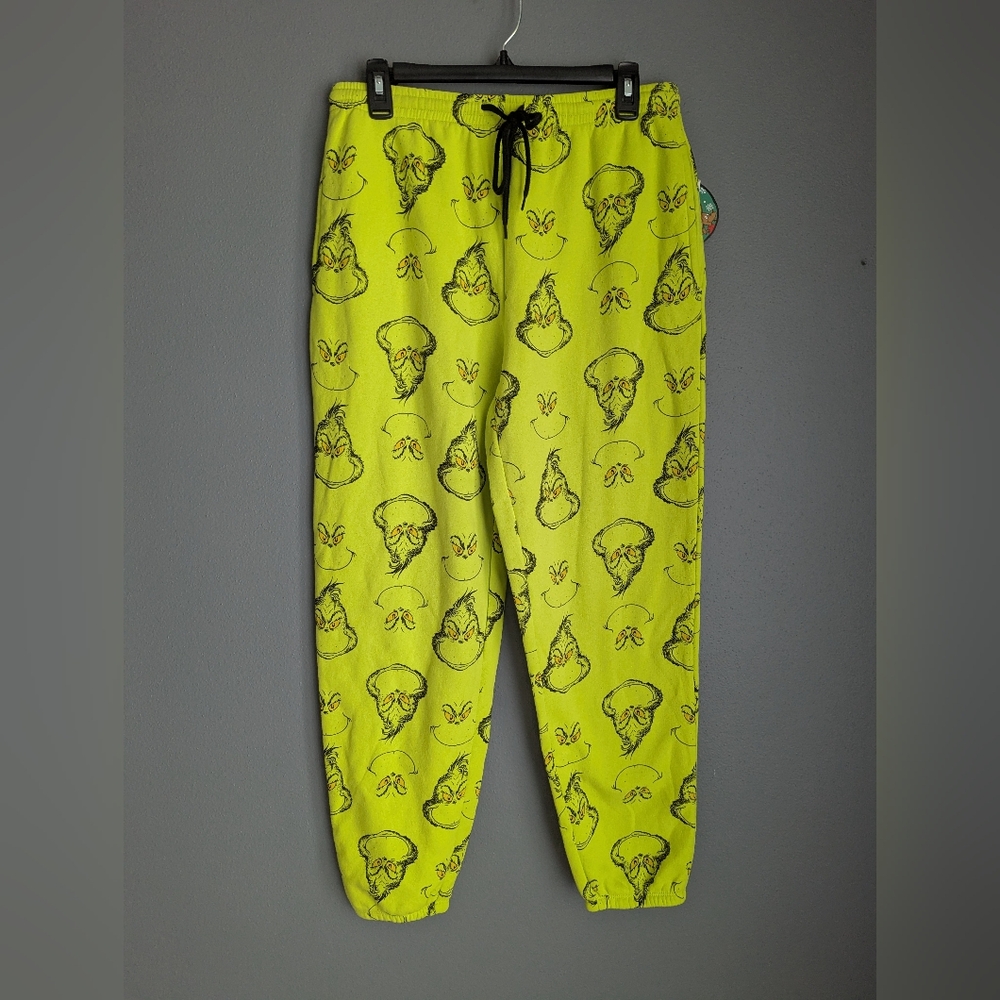 NWT. Grinch Stole Christmas Jogger Sweat Pants Size XL. Green Grinch Pants.